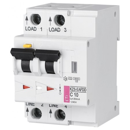 Siguranță automată cu protecție AFDD la arc electric, montată pe șină DIN în tabloul electric